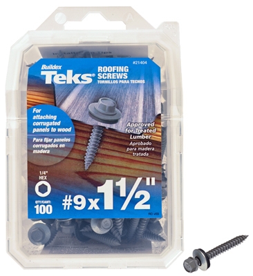 Roofing Screws, Hex, 1.5-In. x #9, 100-Pk.