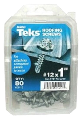 Teks #12 x 2-Inch Hex-Washer-Head Roofing Screws, 50-Pack