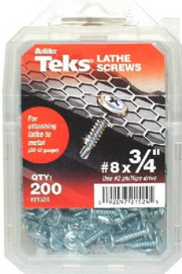 Teks #8 x 3/4-Inch Lathe Sharp-Point Screws, 200-Pack