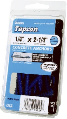 Tapcon 3/16 x 2-3/4-Inch Hex-Washer-Head Concrete Anchors, 25-Pack