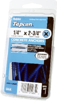 Tapcon 3/16 x 1-3/4-Inch Phillips Flat-Head Concrete Anchors, 25-Pack