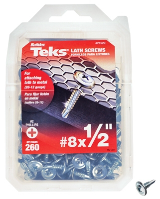 Teks #8 x 1/2-Inch Lathe Drill-Point Screws, 260-Pack