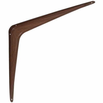 Steel Shelf Bracket, Wood-Look, 12 x 14-In.