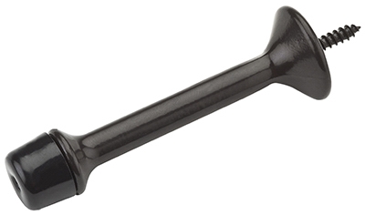 Doorstop, Wall-Mount, Rigid, Heavy-Duty, Oil-Rubbed Bronze, 3-In.