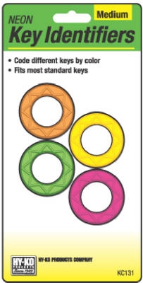 Key Identifiers, Medium, Neon, 4-Pk.