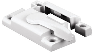 White-Finish Double-Hung Window Sash Lock