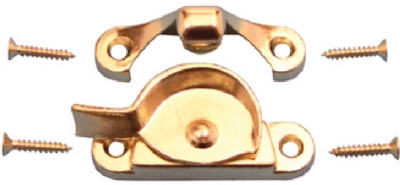 Widow Sash Lock With Keeper, Brass Finish