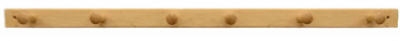 6-Peg Natural Lacquer Wood Rack