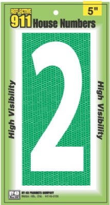 House Address Number  inch2 inch, Reflective, 911 High-Visibility, 5-In.