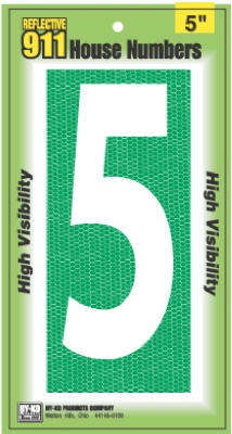 House Address Number  inch5 inch, Reflective, 911 High-Visibility, 5-In.