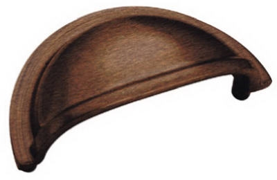 3-In. Bronze Finish Brass Cup Cabinet Pull