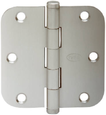 3-Pk., 3.5 In. Nickel Round-Corner Door Hinges