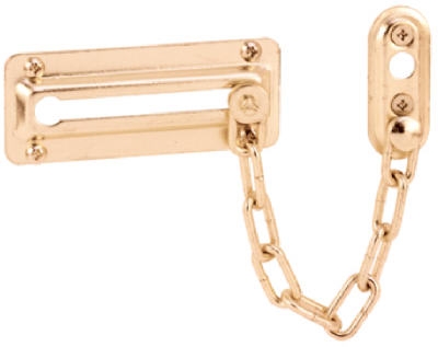Entry Door Chain Lock, Brass-Plated Steel