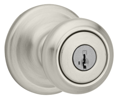 Signature Satin Nickel Cameron Entry Knob Lockset With SmartKey