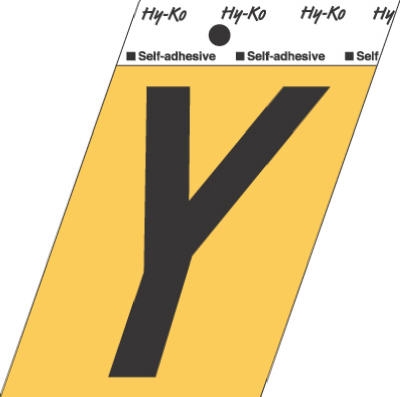 3-1/2-Inch Black/ Gold Aluminum Adhesive Letter Y