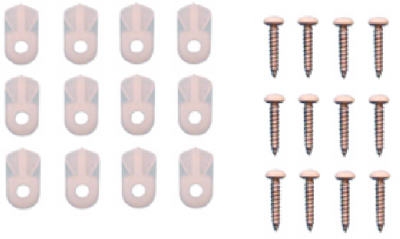 White Window Screen Flush Panel Clips, 12-Pack