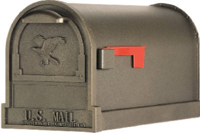 Arlington Post Mailbox, Bronze Cast Aluminum & Steel, Large