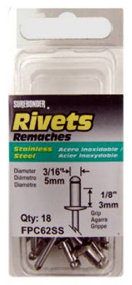 18-Pack Short Stainless-Steel Rivets
