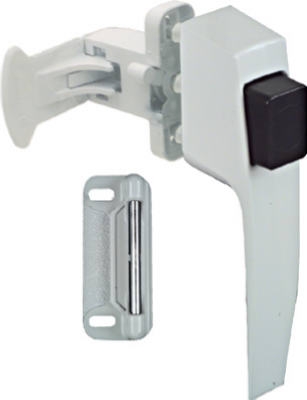 Screen & Storm Door Latch, Push-Button, White