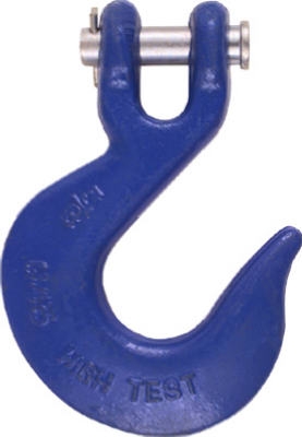 Clevis Slip Hook With Latch, Blue, 3/8-In.