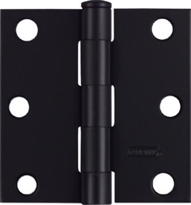 3 x 3-In. Black Square Corner Door Hinge