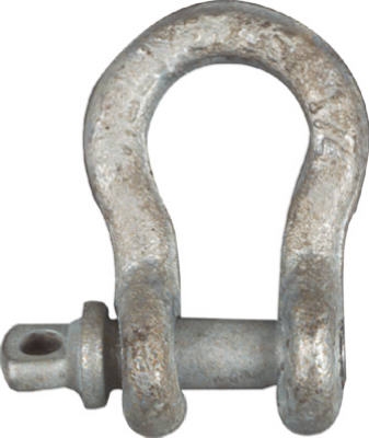Anchor Shackle With Pin, Galvanized, 1/4-In.