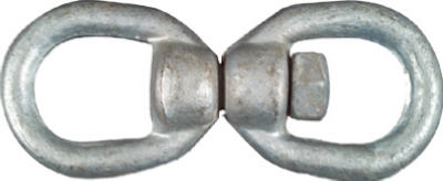 Swivel Open Round Eye Link, Galvanized, 3/8-In.