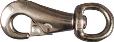Nickel Bull Snap Round Swivel Eye, 1.125 x 5.125-In.