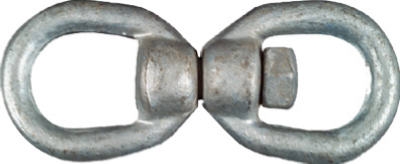 Swivel Open Round Eye Link, Galvanized, 1/2-In.
