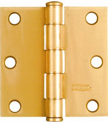 2-Pk., 3 x 3-In. Dull Brass Residential Door Hinges