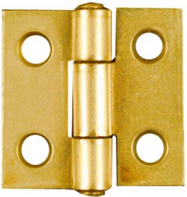 2-Pk., 1 x 1-In. Dull Brass Narrow Hinges