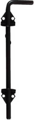 Black Satin Cane Gate Bolt, .5 x 12-In.