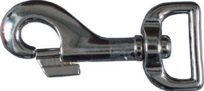 Nickel Bolt Snap, Loop Swivel Eye, 1 x 3.125-In.