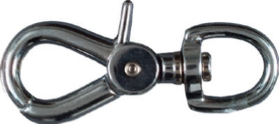 Nickel Trigger Snap, Round Swivel Eye, 3/4 x 3-5/8-In.