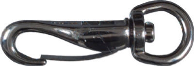 Nickel Spring Snap, Round Swivel Eye, 7/16 x 2-In.