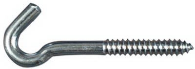 Screw Hook, Zinc, 3/8 x 4-1/2-In.