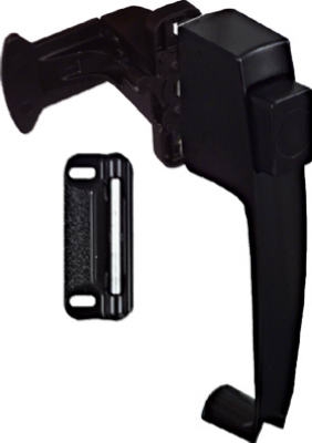 Screen & Storm Door Latch, Push-Button, Black