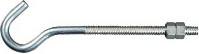 Hook Bolt, Zinc, 3/8 x 7-In.