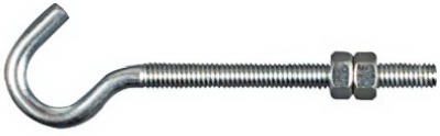 Hook Bolt, Zinc, 5/16 x 5-In.