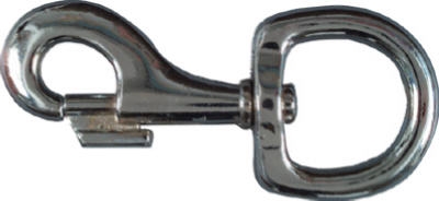 Nickel Bolt Snap, Round Swivel Eye, 1.25 x 4.25-In.