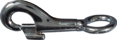 Nickel Bolt Snap, Round Fixed Eye, 5/8 x 3.25-In.