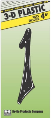 4-Inch Brass Plastic Number 1