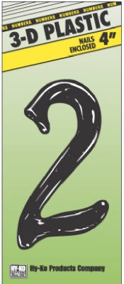 4-Inch Brass Plastic Number 2
