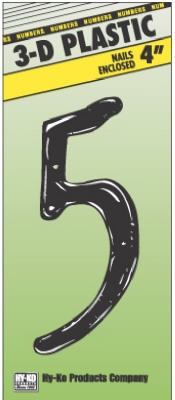 4-Inch Brass Plastic Number 5