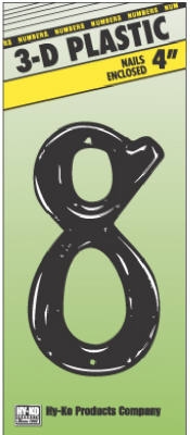 4-Inch Brass Plastic Number 8