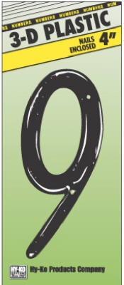 4-Inch Brass Plastic Number 9
