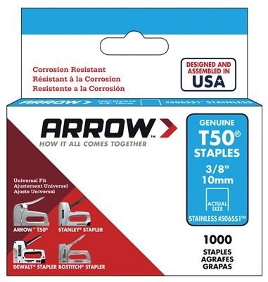Staples,T50, 3/8-In., 1000-Pk.
