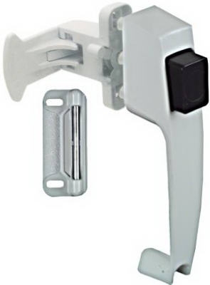 Screen & Storm Door Latch, Push-Button, White