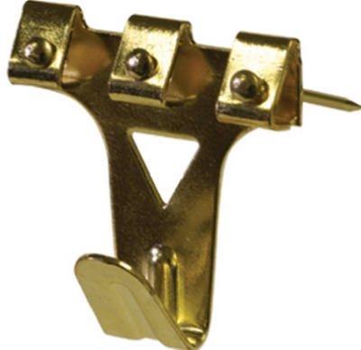 Picture Hangers, Brass-Plated, 75-Lb., 2-Pk.