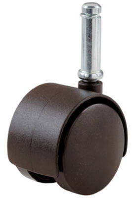 2-Inch Black Twin Stem Caster